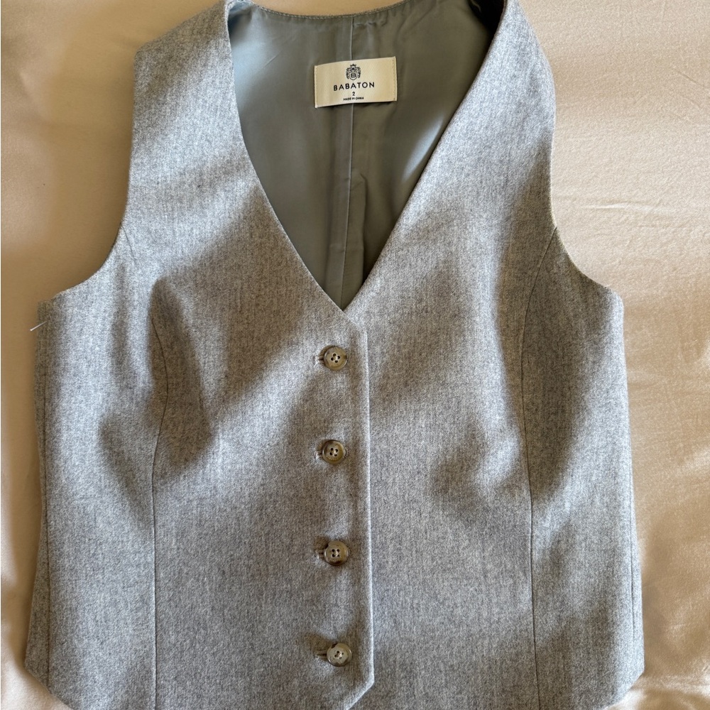 Babaton Light Gray Tailored Vest